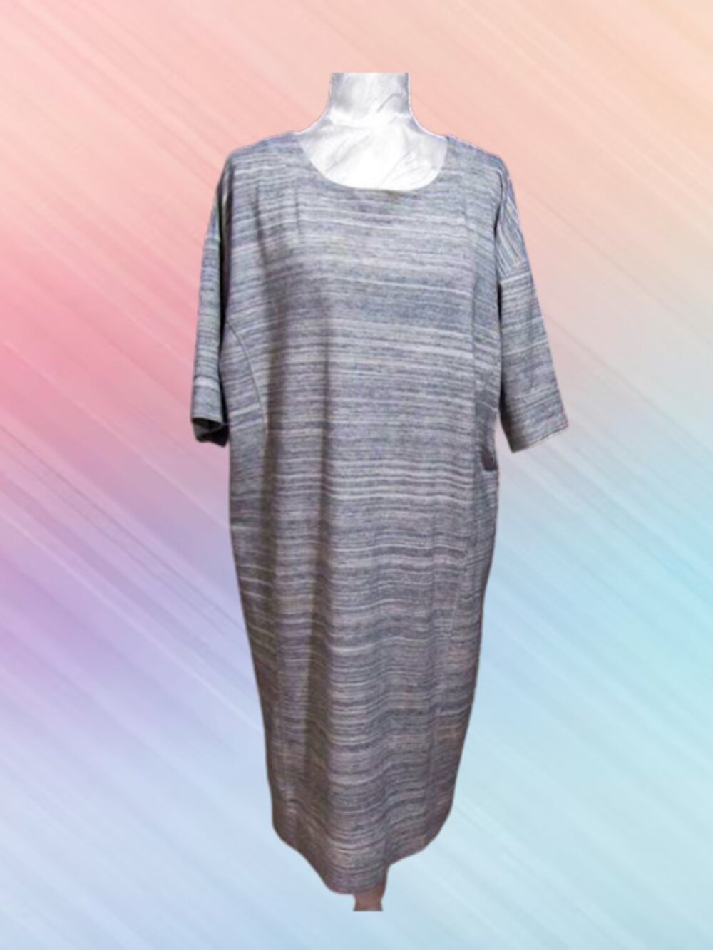 Banana republic size L womens dress color grey knee length short sleeves